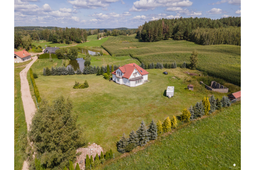 olsztyński, Purda, Groszkowo, Dom + 1,4 ha ziemi przy lesie.